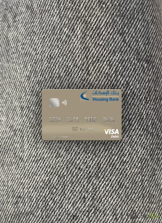 Recto de la carte de débit visa de la Banque du logement du Yémen